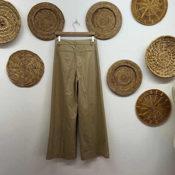 NEW $128 Madewell Tan The Harlow Super Wide Leg Trouser Pant 00 Neutral - Picture 3 of 7